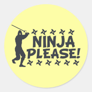 Sticker Rond Ninja, s'il vous plaît