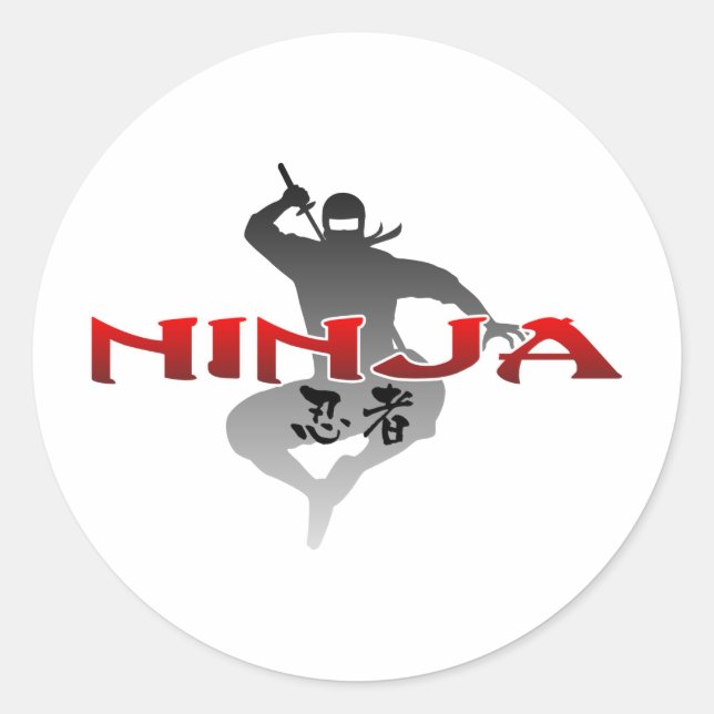 Sticker Rond Ninja Silhouette (Devant)