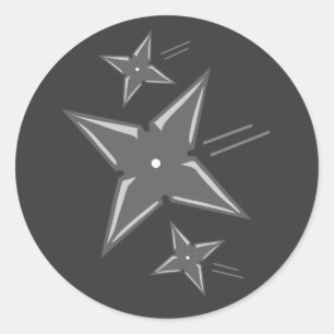 Sticker Rond Ninja Stars