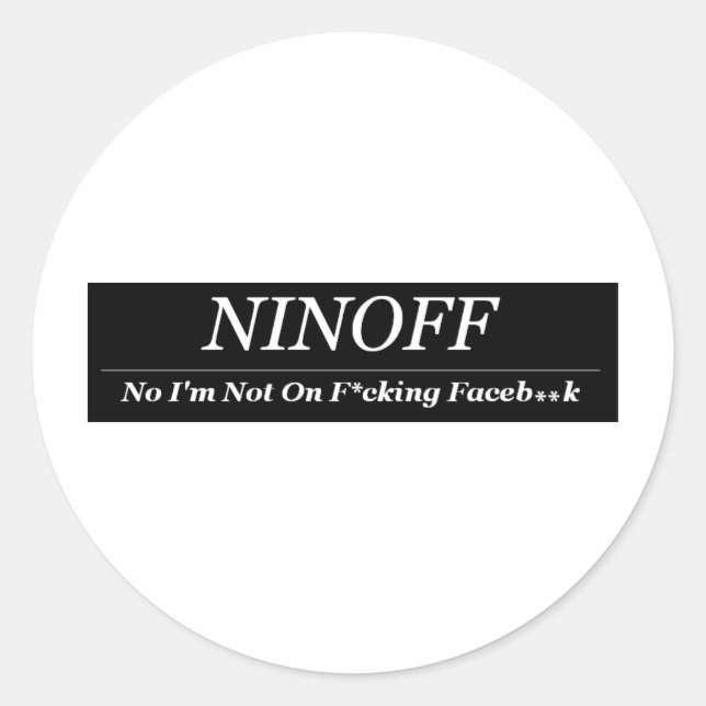 Sticker Rond NINOFF | Anti Facebook | Haine | Chemise Facebook (Devant)