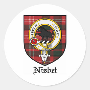 Sticker Rond Nisbet Clan Crest Badge Tartan