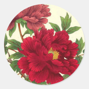 Sticker Rond Nishimura Hodo Peony Fleurs japonaises Art