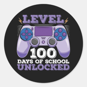 Sticker Rond Niveau 100 Jours De Jeux De Joueurs Déverrouillés 