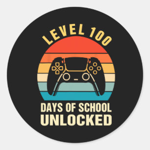 Sticker Rond Niveau 100 Jours De Jeux Vidéo De Gamer Déverrouil