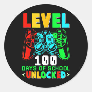 Sticker Rond Niveau 100 Jours De Jeux Vidéo De Gamer Déverrouil