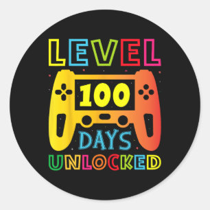 Sticker Rond Niveau 100 Jours De Jeux Vidéo De Gamer Déverrouil