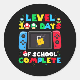 Sticker Rond Niveau 100 Jours De L'École Complet Jeu Vidéo Game
