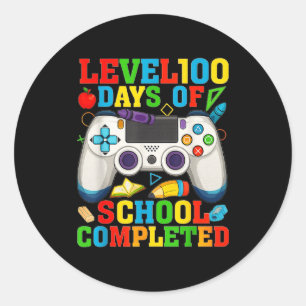 Sticker Rond Niveau 100 Jours D'école Débloqué Garçons 100ème J