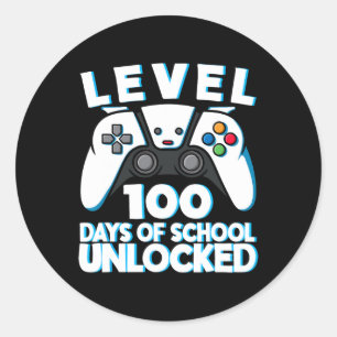 Sticker Rond Niveau 100 Jours D'école Débloqué Joueur Jeu Vidéo