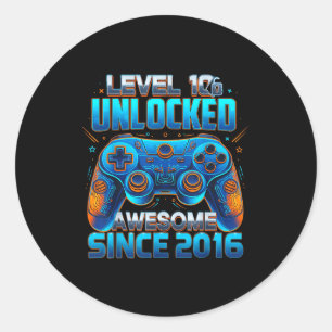 Sticker Rond Niveau 10 Débloqué Incroyable Depuis Anniversaire 