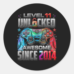 Sticker Rond Niveau 11 Débloqué Incroyable Depuis Anniversaire