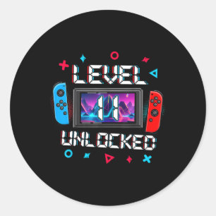 Sticker Rond Niveau 11 Jeu déverrouillé 11e Anniversaire Vidéo