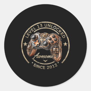 Sticker Rond Niveau 13 Débloqué Incroyable Depuis Anniversaire 