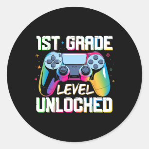 Sticker Rond Niveau 1re année débloqué Retour à l'école Premier
