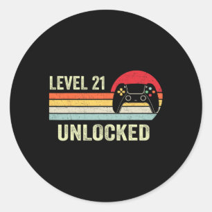 Sticker Rond Niveau 21 Débloqué Cadeau d'anniversaire pour joue