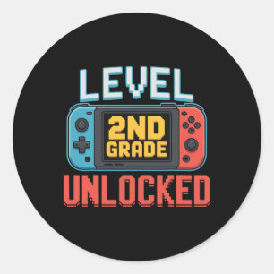 Sticker Rond Niveau 2e année débloqué Ck pour l'école garçons j