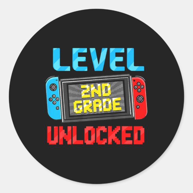 Sticker Rond Niveau 2E Année Déverrouillé Retour À L'École Prem (Devant)