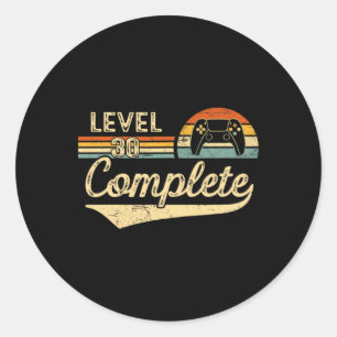Sticker Rond Niveau 30 Anniversaire de Mariage Vintage 30 Ans