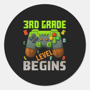 Sticker Rond Niveau 3e année commence – Gamer Ck Tee pour l'éco