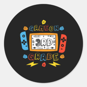 Sticker Rond Niveau 3e année débloqué Jeu sur le retour en 3e a