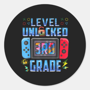 Sticker Rond Niveau 3e année débloqué Retour à l'école Premier