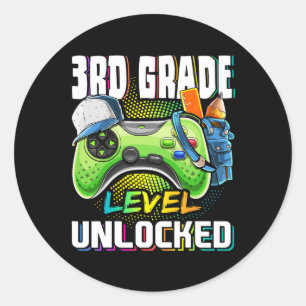 Sticker Rond Niveau 3e année Déverrouillé Jeu vidéo Ck À l'écol