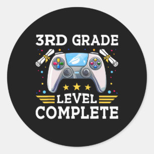 Sticker Rond Niveau 3ème Niveau Gamer Complet Enfants Cl De 202