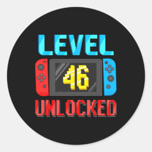 Sticker Rond Niveau 46 débloqué Vidéo d'anniversaire Joueur 46è