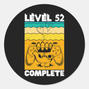 Sticker Rond Niveau 52 Joueur complet - 52e anniversaire de mar