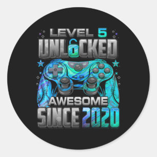 Sticker Rond Niveau 5 Débloqué Incroyable Depuis 5ème Anniversa