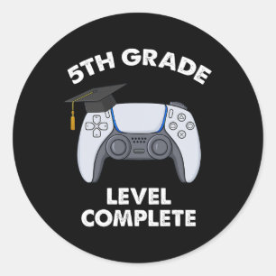 Sticker Rond Niveau 5e année Complet Graduation Gamer Boys Sch