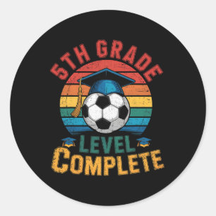 Sticker Rond Niveau 5e année garçon fille de football dernier j
