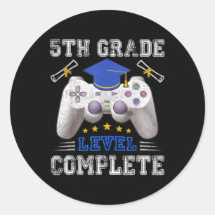 Sticker Rond Niveau 5e Classe Gamer Cl De 2025 Graduati