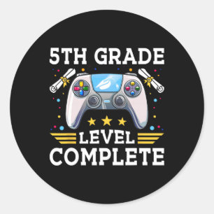 Sticker Rond Niveau 5e Niveau Gamer Complet Enfants Cl De 2025