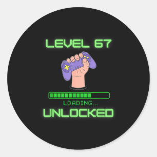 Sticker Rond Niveau 67 Débloqué Jeux 6-7 École Mème Six Sept