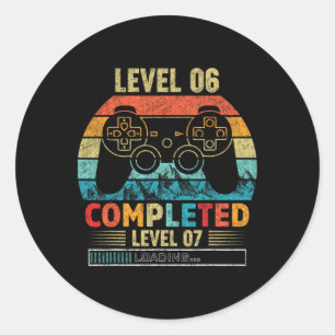 Sticker Rond Niveau 6 Terminé Niveau 7 Chargement 6e anniversai