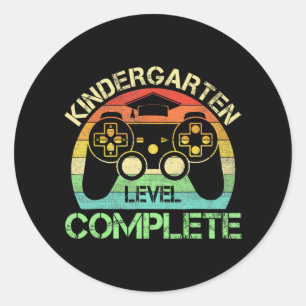 Sticker Rond Niveau Complet Jeu Garçon Dernier Jour De L'École