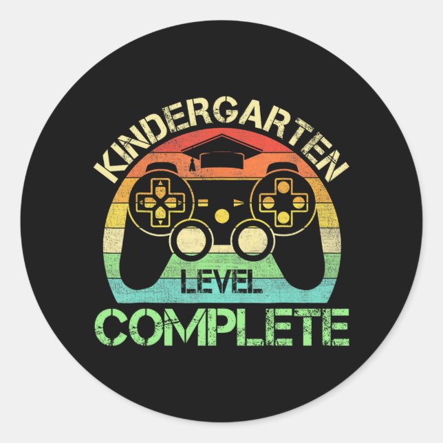 Sticker Rond Niveau Complet Jeu Garçon Dernier Jour De L'École (Devant)