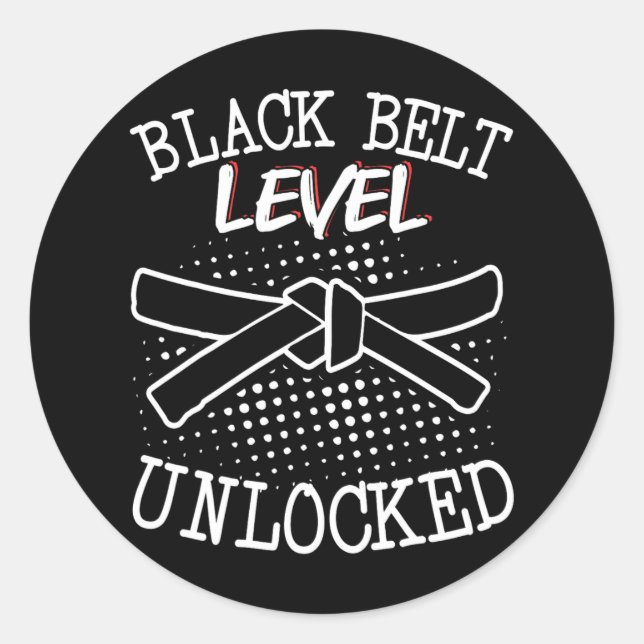 Sticker Rond Niveau de ceinture noire déverrouillé 4 (Devant)