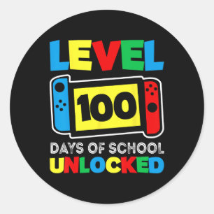 Sticker Rond Niveau De Contrôleur De Jeu 100 Jours D'École Term