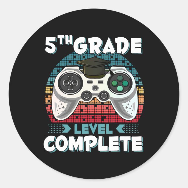 Sticker Rond Niveau de grade Gamer complet 5e grade Gi (Devant)