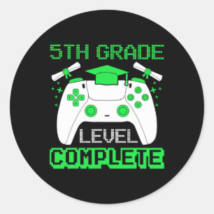 Sticker Rond Niveau de grade Gamer complet 5e grade Gi