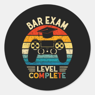 Sticker Rond Niveau de l'examen à la barre Complet drôle Avocat