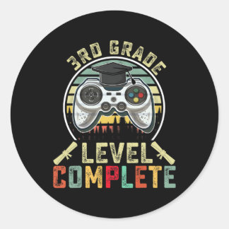 Sticker Rond Niveau de niveau complet Gamer 3e grade Gi
