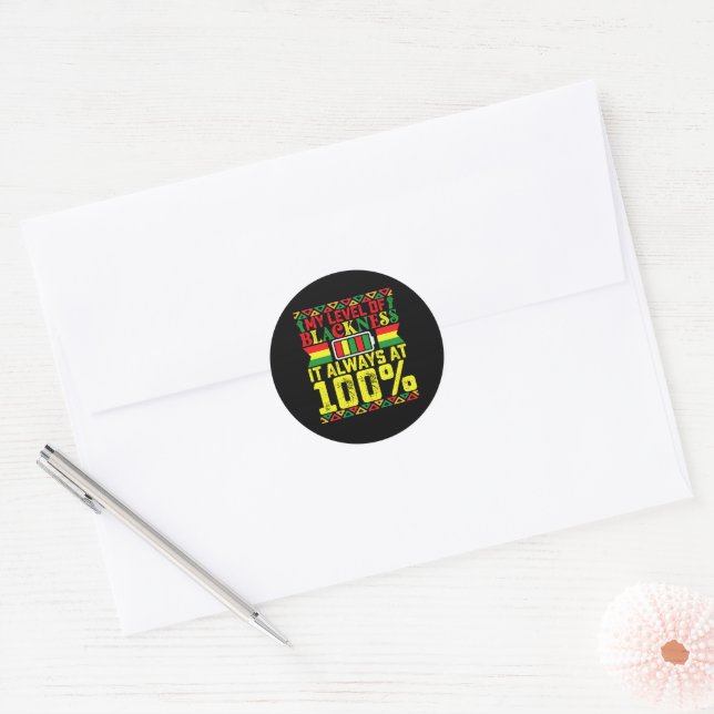 Sticker Rond Niveau de noirceur Juneteenth Histoire noire  (Enveloppe)