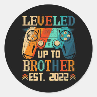 Sticker Rond Niveau Jusqu'Au Jeu Vidéo Vintage Brother Est 2022