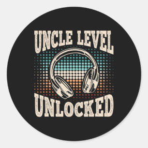 Sticker Rond Niveau Oncle Déverrouillé Jeu de Jeu Retro Jeu