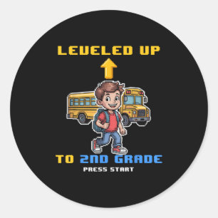 Sticker Rond Niveau supérieur 2e année de retour à l'école amus
