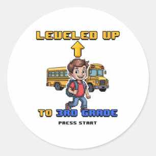 Sticker Rond Niveau supérieur 3e année Ck pour l'école drôle de