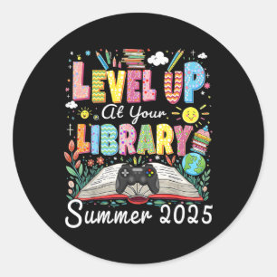 Sticker Rond Niveau supérieur à votre bibliothèque Été 2025 Lir